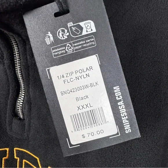 SNIPES Black Fleece Cropped Pullover with Zipper (A2-30)‎ - Picture 5 of 5